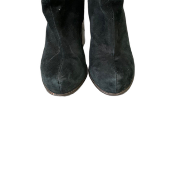 Jeffrey Campbell Rumble Black Suede Sz 7.5 Ankle Boots Stacked Block Heel - Picture 3 of 14
